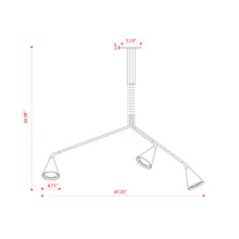 Load image into Gallery viewer, Gordon Telescopic Multi Light Recessed Flush Mount Ceiling Light - line drawing.
