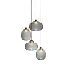 Load image into Gallery viewer, Legier LED Chandelier in Brushed Brass/Smoked Glass (4-Light).
