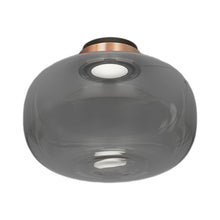 Load image into Gallery viewer, Legier LED Flush Mount Ceiling Light in Copper/Smoked Glass (13.78-Inch).
