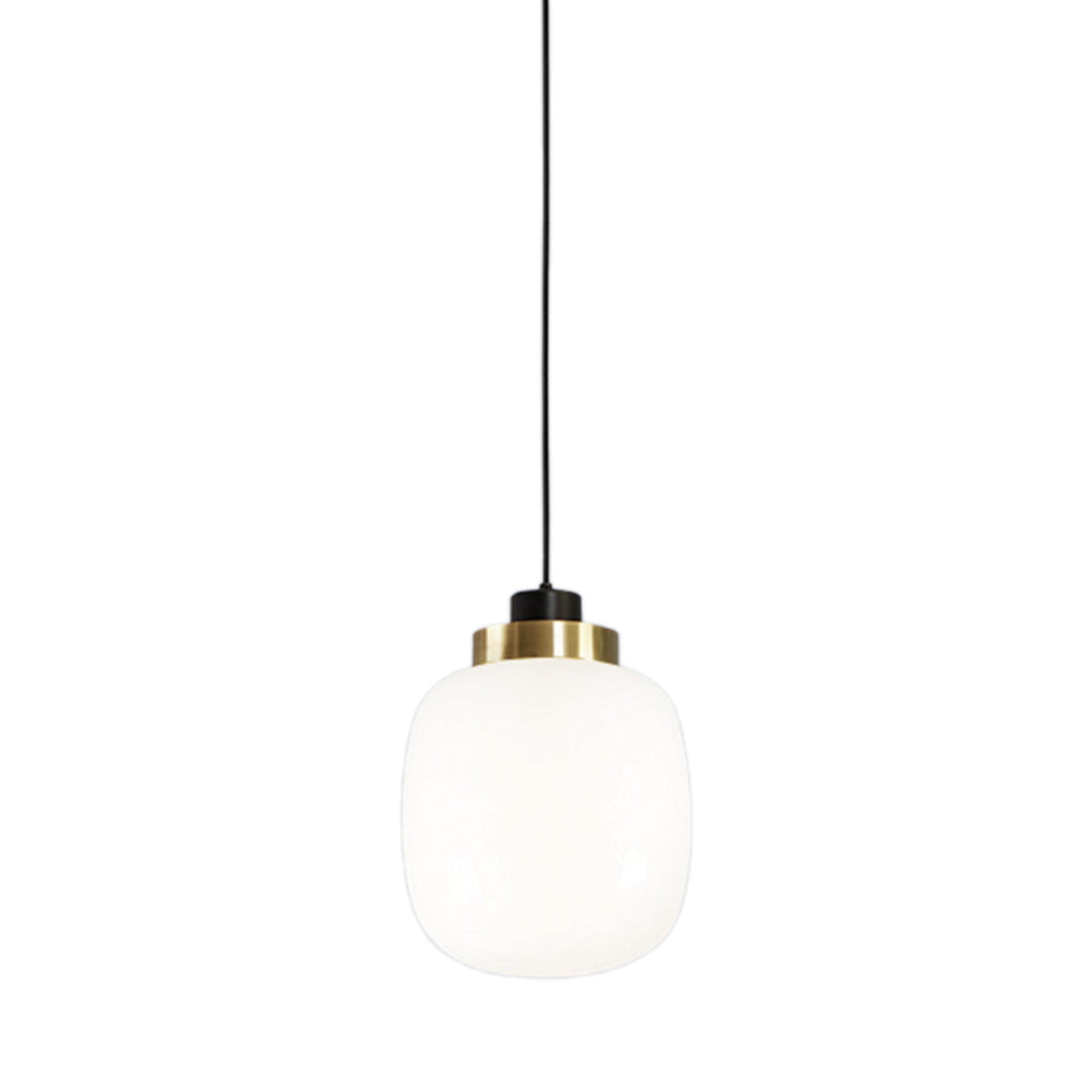 Legier LED Pendant Light in Brushed Brass/Opal White Glass (9.84-Inch)