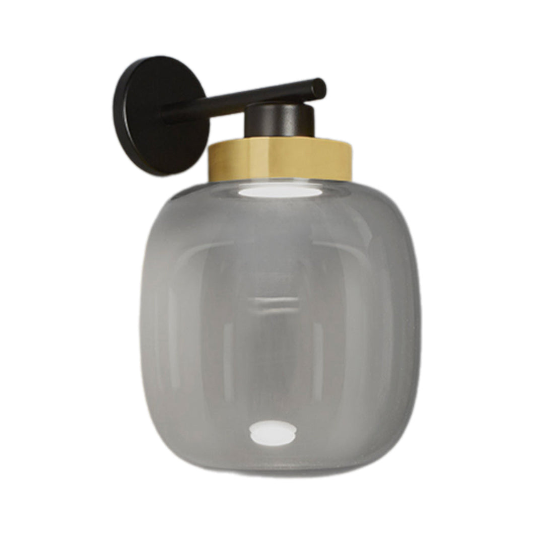 Legier LED Wall Light in Brushed Brass/Smoked Glass (9.84-Inch).