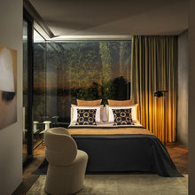 Load image into Gallery viewer, Molly LED Floor Lamp in bedroom.

