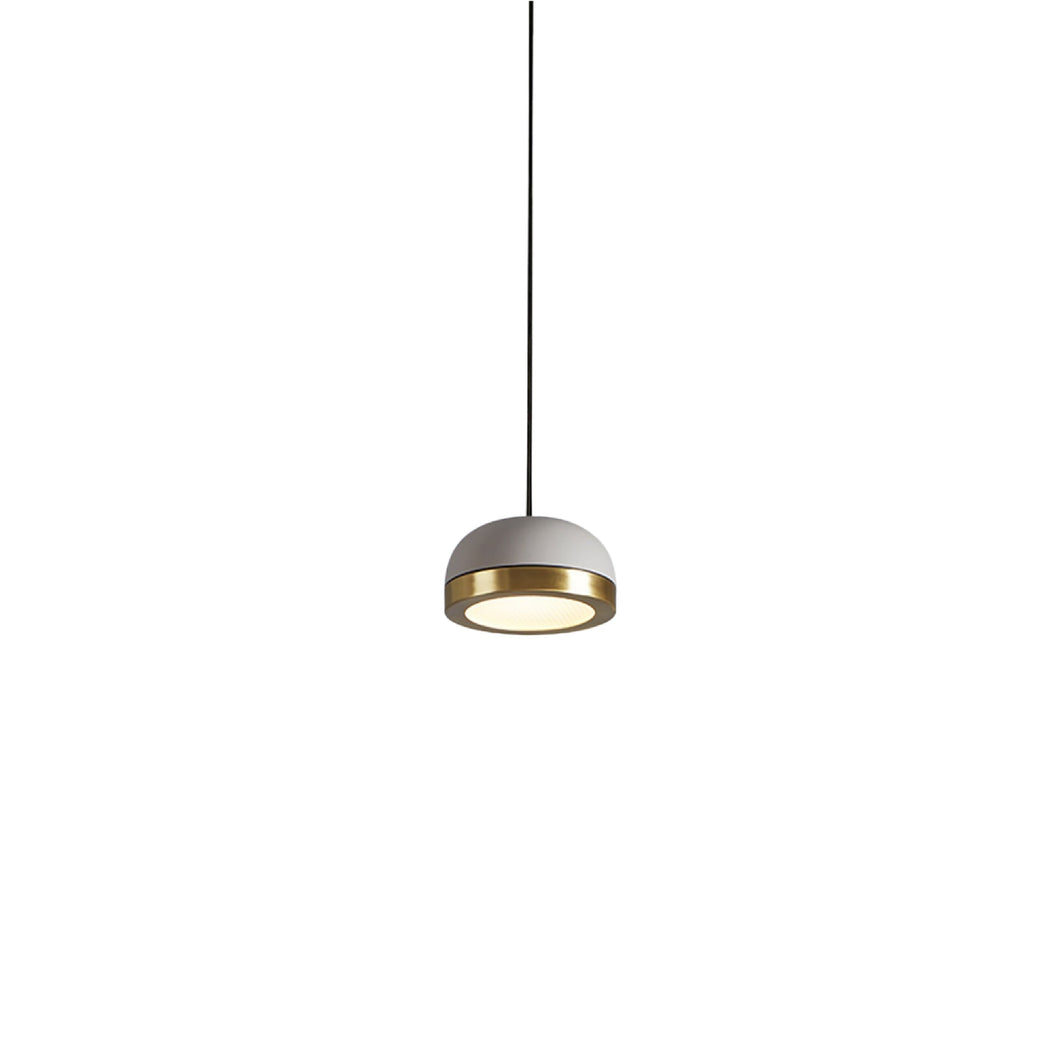 Molly LED Pendant Light in Sand Grey/Brushed Brass (5.9-Inch).