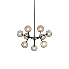 Load image into Gallery viewer, Nabila Chandelier in Black Chrome/Smoked Glass (9-Light).
