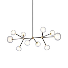 Load image into Gallery viewer, Nabila Chandelier in Brushed Brass/Clear Glass (10-Light).
