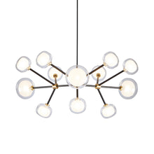 Load image into Gallery viewer, Nabila Chandelier in Brushed Brass/Clear Glass (12-Light).
