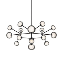 Load image into Gallery viewer, Nabila Chandelier in Black Chrome/Smoked Glass (16-Light).
