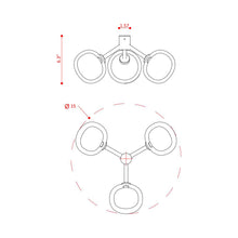 Load image into Gallery viewer, Nabila Multi Light Ceiling / Wall Light - line drawing.
