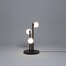 Load image into Gallery viewer, Nabila Multi Light Table Lamp in Brushed Brass/Clear Glass.
