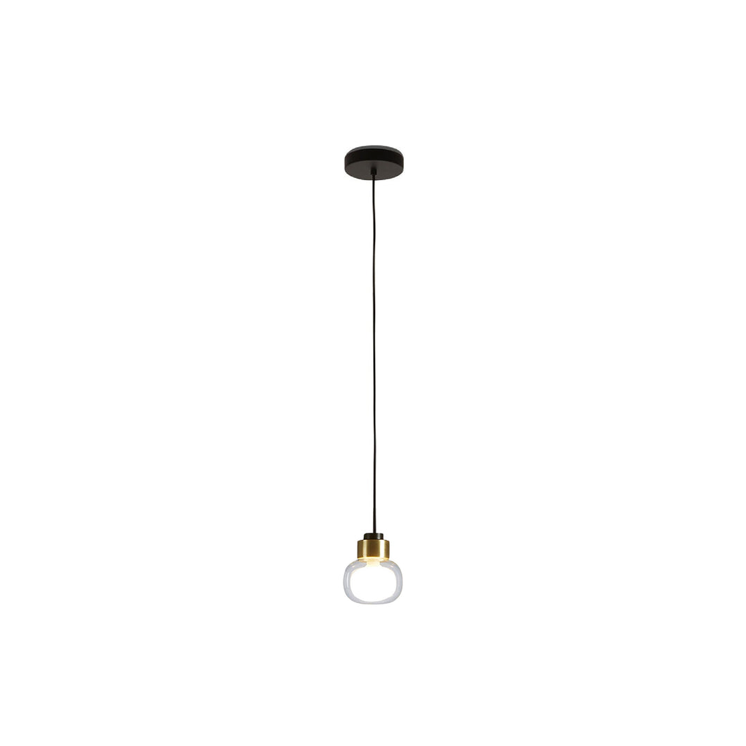 Nabila Pendant Light in Brushed Brass/Clear Glass (4.72-Inch).