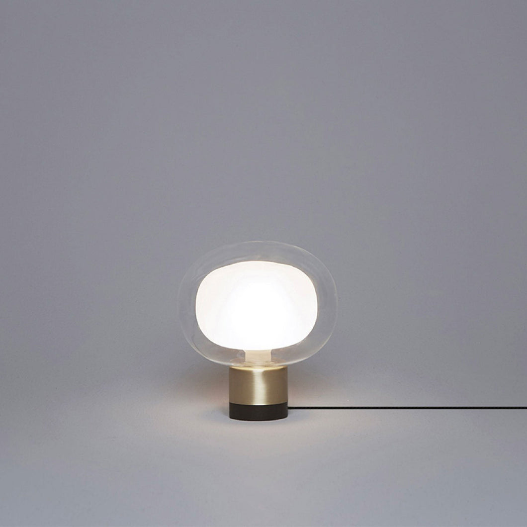 Nabila Table Lamp in Brushed Brass/Clear Glass (6.7-Inch).