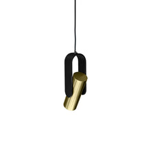 Load image into Gallery viewer, Nastro Orientable Pendant Light in Sand Black/Brushed Brass.
