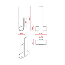 Load image into Gallery viewer, Nastro Outdoor 17W LED Wall Light - line drawing.
