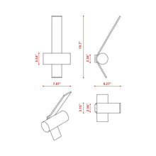 Load image into Gallery viewer, Nastro Outdoor LED Wall Light - line drawing.
