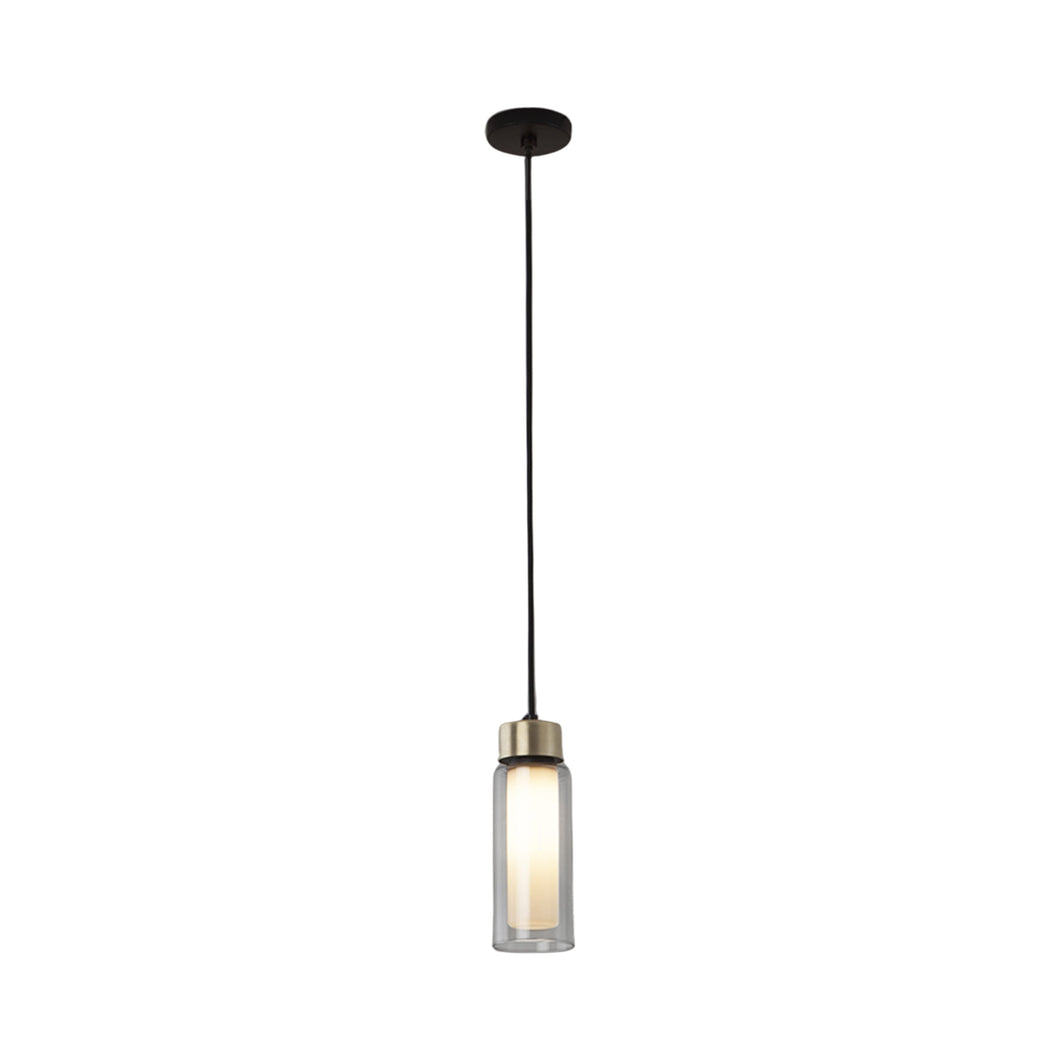 Osman Pendant Light in Black Chrome/Smoked Glass.