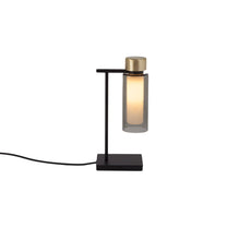 Load image into Gallery viewer, Osman Table Lamp in Black Chrome/Smoked Glass (1-Light).
