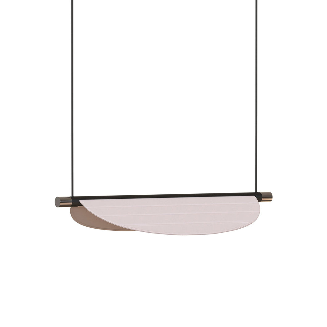 Thula LED Pendant Light in Satin Nickel (Beige Leather/26.38-Inch).