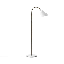Load image into Gallery viewer, Bellevue AJ7 Floor Lamp in White/Bronzed Brass.
