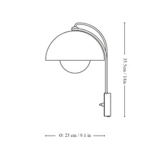 Load image into Gallery viewer, Flowerpot VP8 Wall Light - line drawing.
