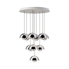 Load image into Gallery viewer, Flowerpot VP1 Chandelier (10-Light/21-Inch/Plated Brass/Chrome).
