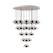 Load image into Gallery viewer, Flowerpot VP1 Chandelier (31-Light/36-Inch/Plated Brass/Chrome).
