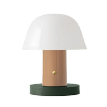 Load image into Gallery viewer, Setago JH27 Portable Table Lamp in Nude/Forest.

