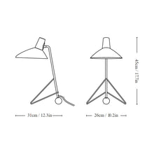 Load image into Gallery viewer, Tripod HM8 Table Lamp - line drawing.
