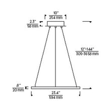 Load image into Gallery viewer, Vellavi LED Chandelier - line drawing.
