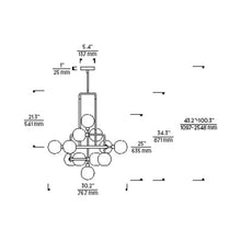 Load image into Gallery viewer, Viaggio Chandelier - line drawing.
