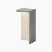 Load image into Gallery viewer, Empty Outdoor LED Floor Lamp in Lacquered Concrete Grey (21.75-Inch).
