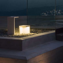Load image into Gallery viewer, Empty Outdoor LED Floor Lamp in Outside Area.
