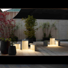 Load image into Gallery viewer, Empty Outdoor LED Floor Lamp in Outside Area.
