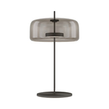 Load image into Gallery viewer, Jube G LED Table Lamp in Matt Black/Smoky Transparent.
