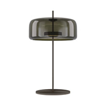 Load image into Gallery viewer, Jube G LED Table Lamp in Matt Black/Old Green Transparent.
