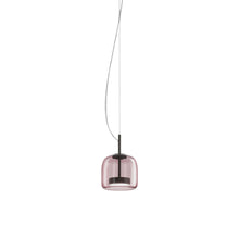 Load image into Gallery viewer, Jube S LED Pendant Light in Matt Black/Light Amethyst Transparent.
