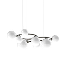 Load image into Gallery viewer, Puppet Ring Pendant Light in Matt Black Nickel/White Shaded(55-Inch/11-Light).
