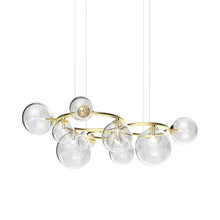 Load image into Gallery viewer, Puppet Ring Pendant Light in Matt Gold/Crystal Transparent(55-Inch/11-Light).
