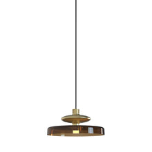 Load image into Gallery viewer, Tread LED Pendant Light in Matt Gold/Burned Earth.
