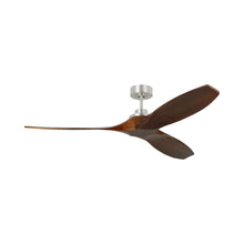 Load image into Gallery viewer, Collins Outdoor Ceiling Fan in Brushed Steel / Dark Walnut (60-Inch).
