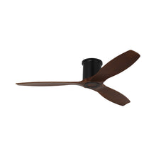 Load image into Gallery viewer, Collins Smart Hugger Outdoor Ceiling Fan in Midnight Black/Dark Walnut.
