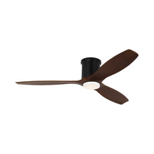 Load image into Gallery viewer, Collins Smart Hugger Outdoor LED Ceiling Fan in Midnight Black/Dark Walnut.
