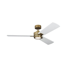 Load image into Gallery viewer, Harris Smart LED Ceiling Fan in Hand Rubbed Antique Brass.
