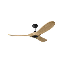 Load image into Gallery viewer, Maverick Outdoor Ceiling Fan in Midnight Black/Natural Honey (52-Inch).
