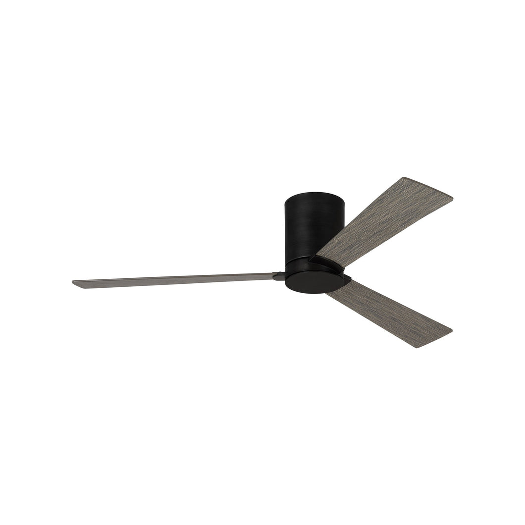 Rozzen Hugger Outdoor Ceiling Fan in Aged Pewter/Light Grey Weathered Oak (44-Inch).