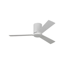 Load image into Gallery viewer, Rozzen Hugger Outdoor Ceiling Fan in Matte White/Matte White (44-Inch).
