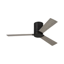 Load image into Gallery viewer, Rozzen Hugger Outdoor Ceiling Fan in Aged Pewter/Light Grey Weathered Oak (52-Inch).
