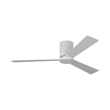 Load image into Gallery viewer, Rozzen Hugger Outdoor Ceiling Fan in Matte White/Matte White (52-Inch).
