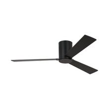 Load image into Gallery viewer, Rozzen Hugger Outdoor Ceiling Fan in Midnight Black/Midnight Black/American Walnut (52-Inch).
