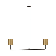 Load image into Gallery viewer, Go Lightly Linear Chandelier in Bronze/Soft Brass (2-Light).
