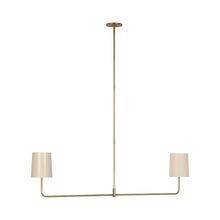 Load image into Gallery viewer, Go Lightly Linear Chandelier in Soft Brass/China White (2-Light).
